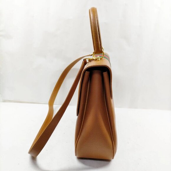 Gucci Hand Bag Sherry Line Brown Leather 778-080525 - Picture 3 of 14